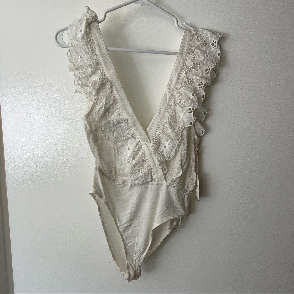 Floral embroidered bodysuit